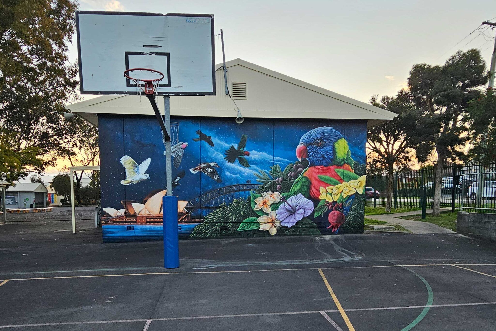 Multi cultural mural painted at Fairvale Public School