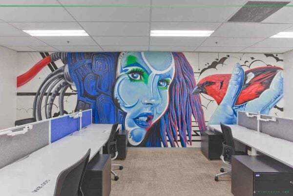 indoor office wall murals in Brisbane