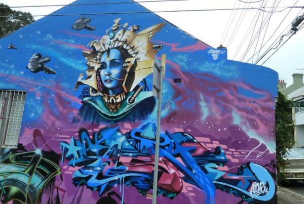 do murals reduce graffiti? This Mural in Newtown is the perfect example that it does.