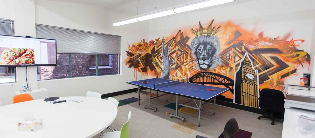 office-graffiti-art-mural Melbourne Street Artist mural for an Office