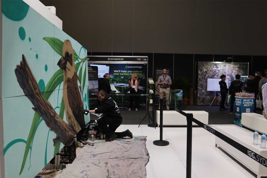 Power-Plus-Energy-Live-Painting-6 Mural process in action painting live at the Sydney International Convention Centre