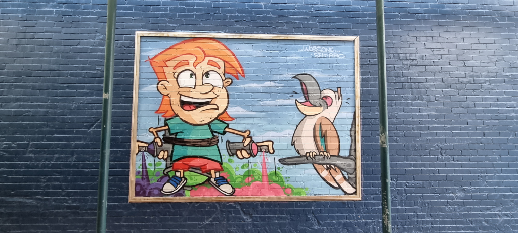 Chris Woe character painted in Bankstown